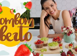 Bombom aberto de morango e bombom de uva para fazer e vender