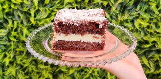 Bolo Gelado de Coco com Massa de Chocolate (Prestígio) Bolo Gelado de Coco com Massa de Chocolate